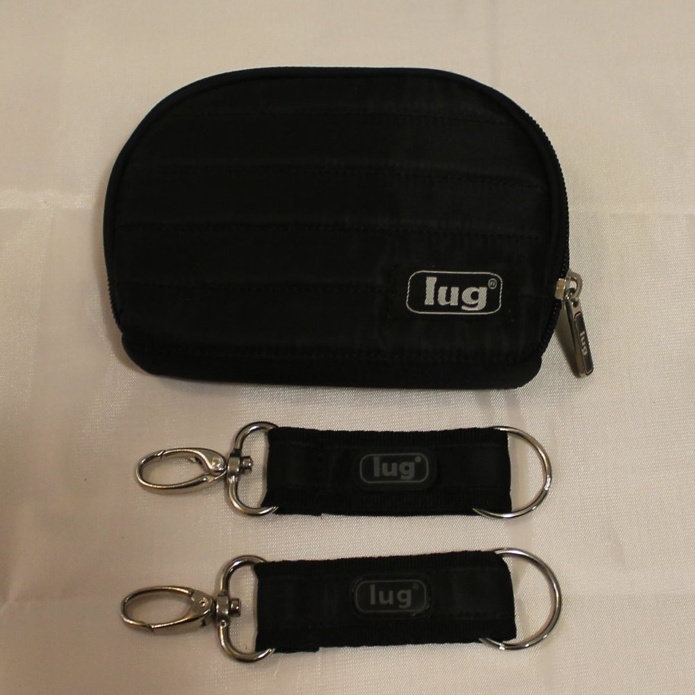 Lug bundle: small black pouch/coin purse and 2 key chains
